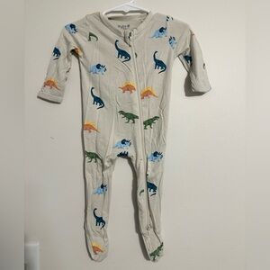 KYTE BABY Ecru Roar Zippered Footie